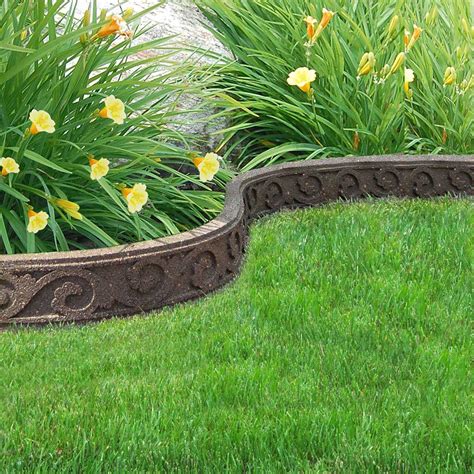 122m Recycled Rubber Edging Flexi Curve Scroll Earth H9cm