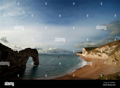 Durdle Door Arch And Cliffs On The Jurassic Coast Of Dorset In Southern