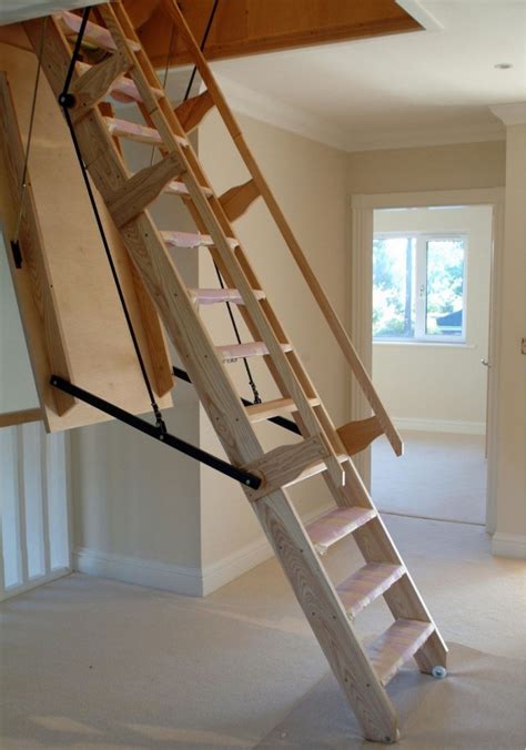 Pull Down Wooden Loft Stair In 2019 Stairs Folding Attic Stairs