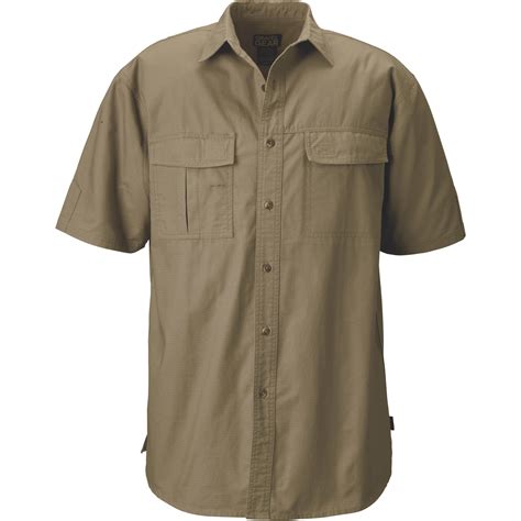 Gravel Gear Mens Cotton Ripstop Short Sleeve Work Shirt With Teflon