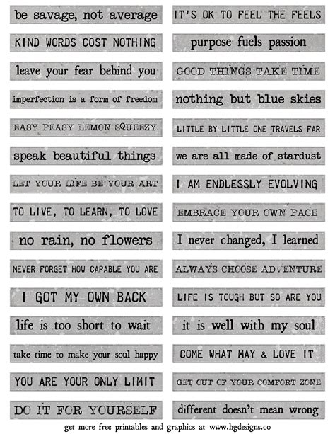 Freebie Printable Words Collage Sheet Hg Designs