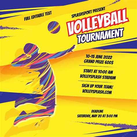 Premium Vector Volleyball Tournament Flyer Design Template