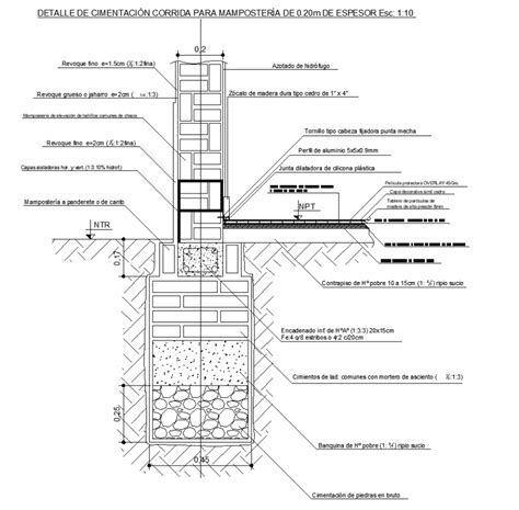 Structural Masonry Foundation Drawing In Dwg File Cadbull