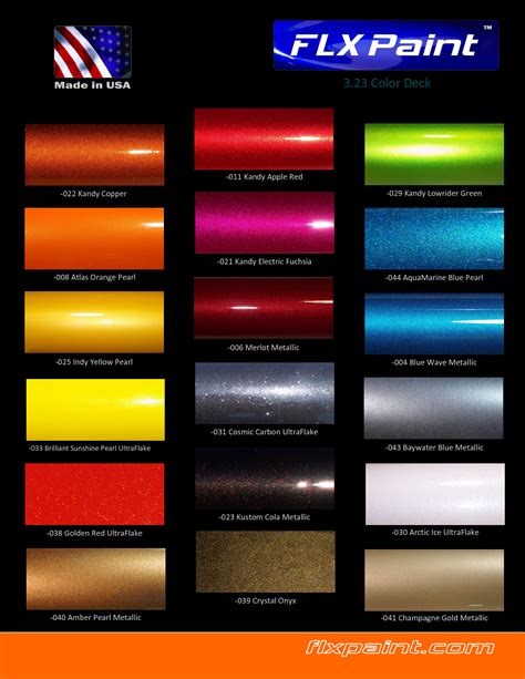 The Comprehensive Color Paint Chart For Cars Paint Colors