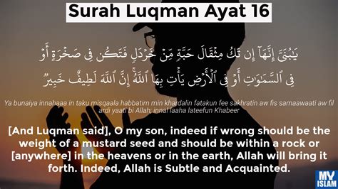 Surah Luqman Ayat 16 3116 Quran With Tafsir My Islam