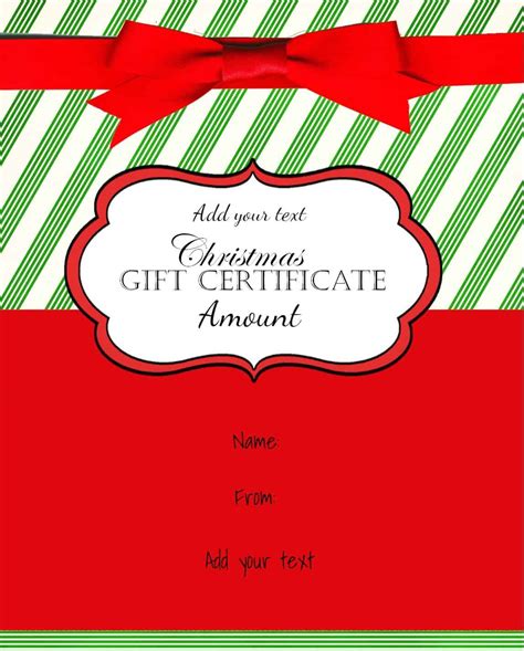 Free Christmas Gift Certificate Template Pdf