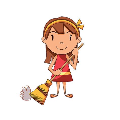 Kid Holding Broom Illustrations Royalty Free Vector Graphics And Clip