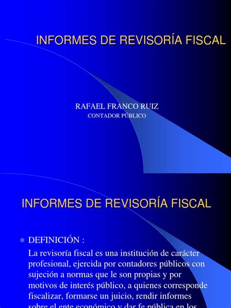 8informes De RevisorÍa Fiscalppt Fiscal Contabilidad