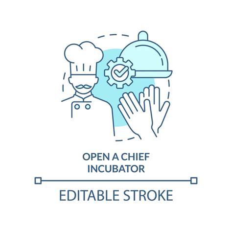 Open Chef Incubator Turkoois Concept Icoon Winstgevend Restaurant