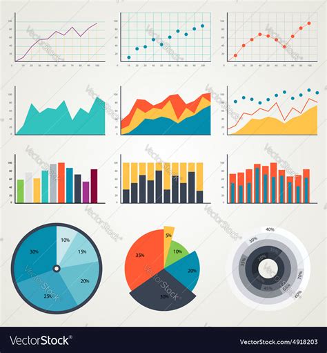 Set Of Elements For Infographics Charts Graphs Vector Image