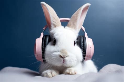 Premium Ai Image Harmonys Rabbit A Rabbit In Headphones Cottontail