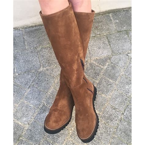 Buy Brown Suede Flat Boots In Stock