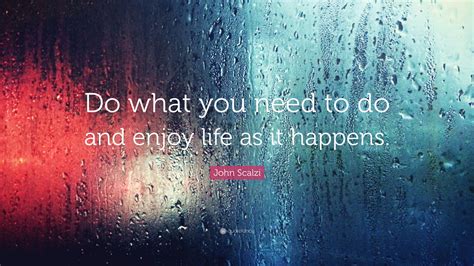 John Scalzi Quote Do What You Need To Do And Enjoy Life As It Happens