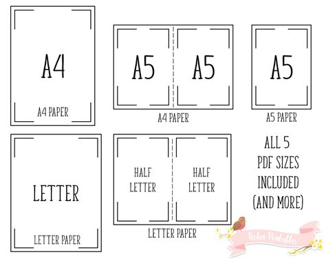 Goal Tracker Printable Planner Insert Page A4 Letter A5 Half Letter