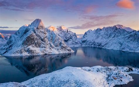 2880x1800 Norway Lofoten Mountains Winter Bay Snow Macbook Pro Retina