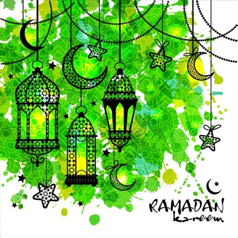 Green Watercolor Ramadan Background Vector Free Download