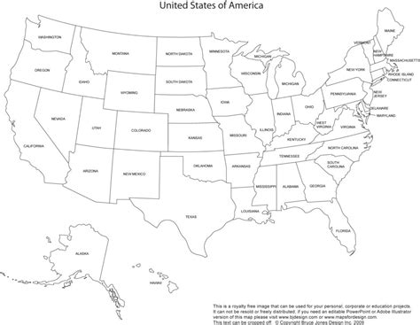 50 states map printable ruby printable map