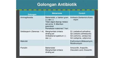 Antibiotik Golongan Sefalosporin Jenis Antibiotik Golongan B Laktam