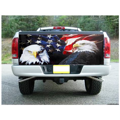 167×635cm T40 Eagle America Flag Tailgate Wrap Vinyl Graphic Car Decal