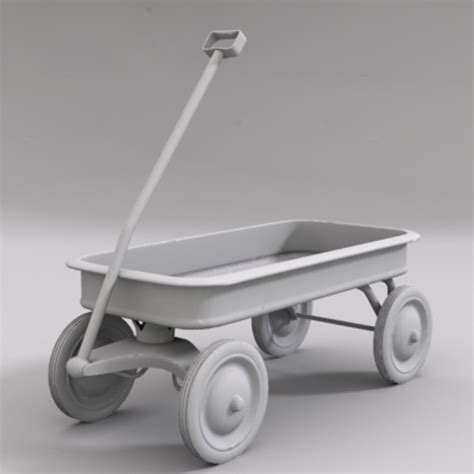 Red Wagon 3d Model
