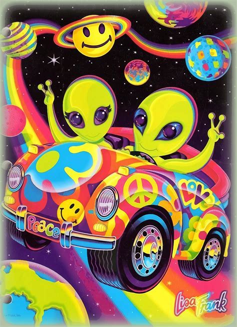 Lisa Franks Groovy Aliens Color Print Etsy