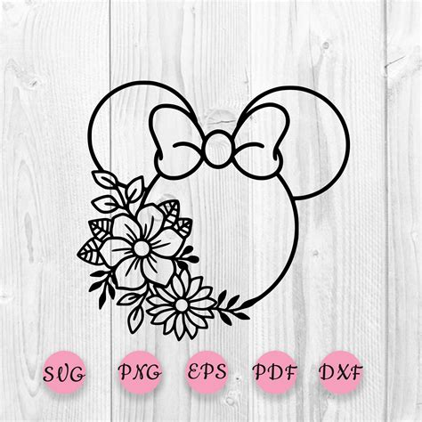 Free Minnie Mouse Flower Svg Svg Png Eps Dxf File Free Svg Cut Files