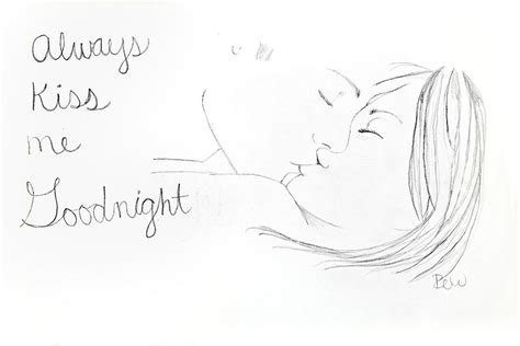 Kiss Me Goodnight Drawing By Rebecca Wood
