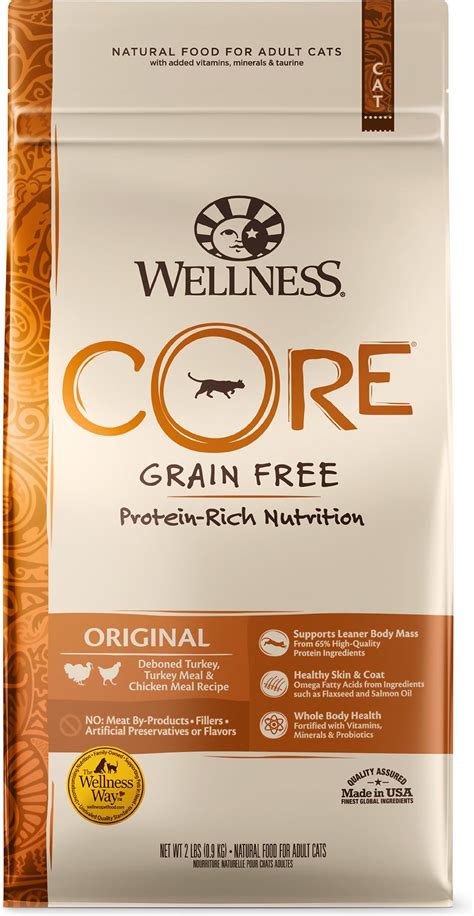 We are going to take a look at the first five ingredients of wellness core cat food. Wellness Core Grain-Free Original Formula Dry Cat Food, 2 ...