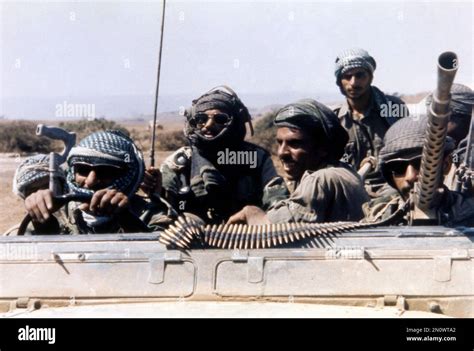 Troops Of The Sultan Of Oman With Machine Guns Mounted On Their Land