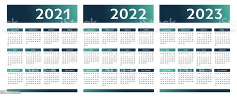 Calendario Inglese 202120222023 Il Testo Del Modello Vettoriale È