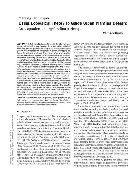 Pdf Using Ecological Theory To Guide Urban Planting Design An
