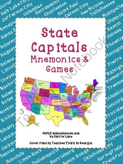 State Capitals Mnemonic Devices And Games Enter For Your Chance To Win