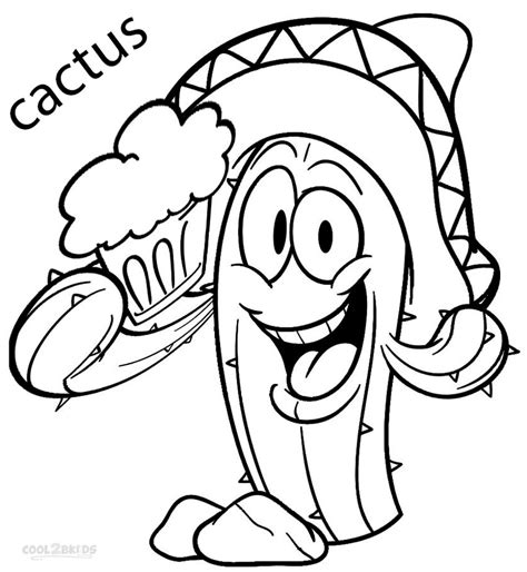 😀 on this page we have adorable characters, like anime, pusheen, sonic, and hello kitty for. Printable Cactus Coloring Pages For Kids