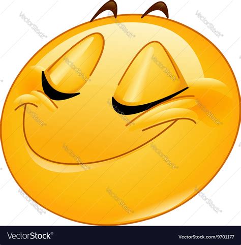 Smiling With Closed Eyes Female Emoticon Vector Image