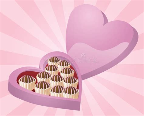 Chocolates De La Tarjeta Del Día De San Valentín Ilustración Del Vector