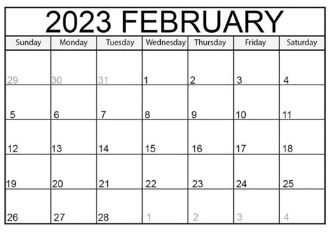 Printable February 2023 Calendar Schedule Your Daily Activities