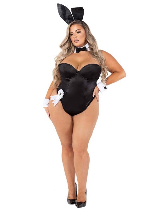Women S Plus Size Black Playbabe Bunny Costume