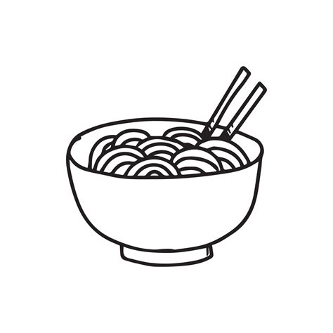 A Hand Drawn Illustration Of The Eastern Dish A Bowl Of Ramen Food
