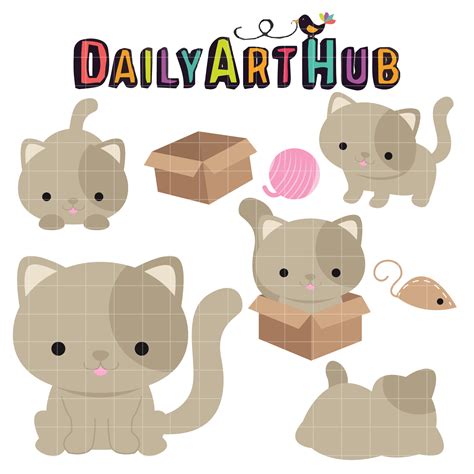 Cute Cat Clip Art Set Daily Art Hub Free Clip Art Everyday