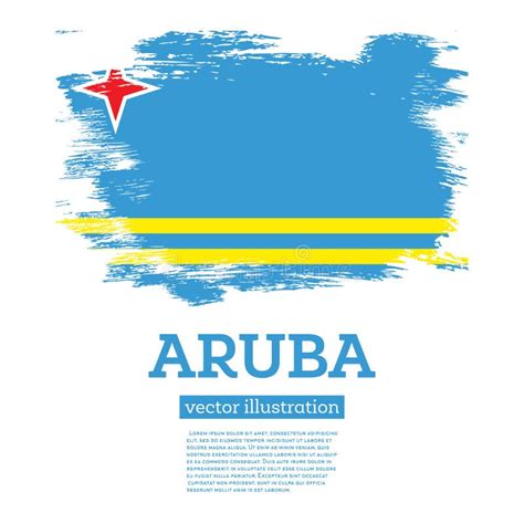 Aruba Flag With Brush Strokes Independence Day Stock Vector