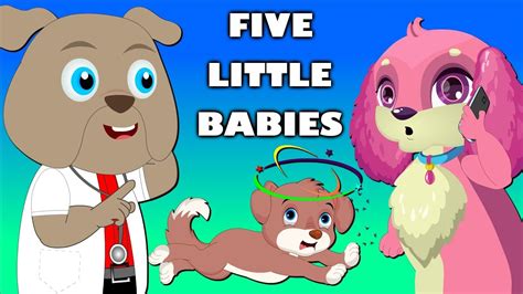 Rhymes for babies lyrics of the rhyme: Five Little Puppies Jumping On The Bed | Nursery Rhyme for Children's - YouTube