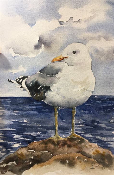Peppermint Pattys Papercraft Sunday Watercolor Seagulls