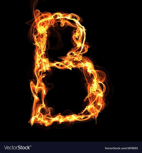 Fire Alphabet Letter Royalty Free Vector Image