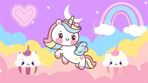 Kawaii Unicorn Background In Illustrator Svg  Eps Png Download