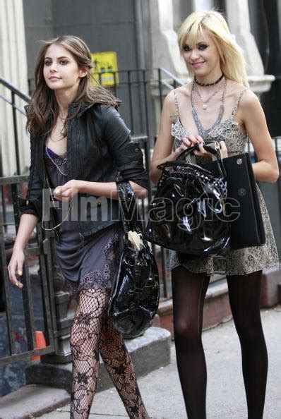 actresses willa holland and taylor momsen seen on the set of the tv filmmagic 83076289