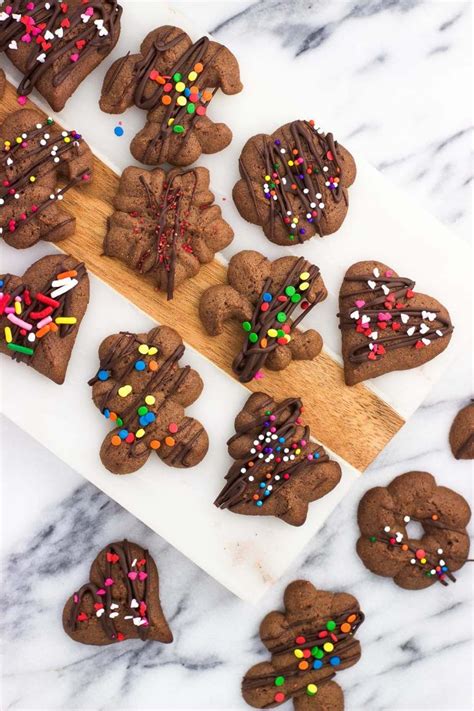 Don't see your country represented here? Chocolate spritz cookies are fun and festive! These easily shaped cookies are made in a flash ...