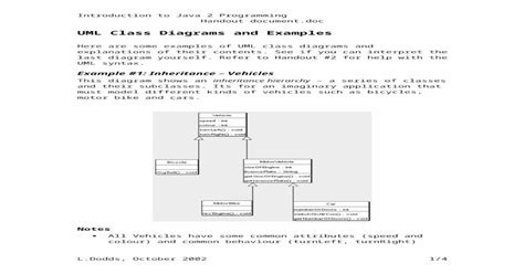 Uml Class Diagrams And Examples Doc Document