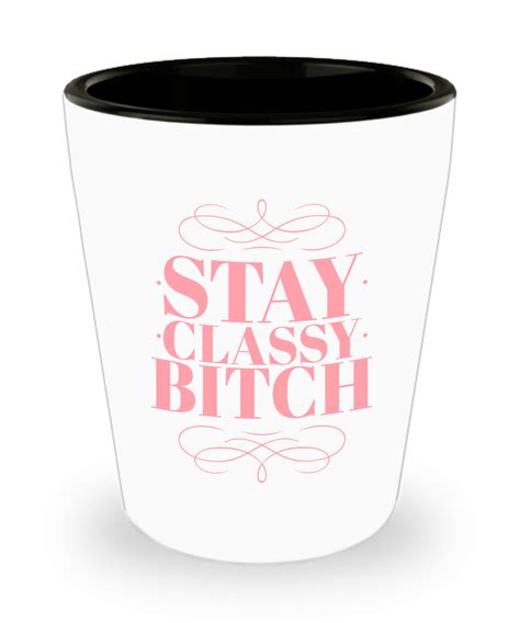 Stay Classy Bitch Funny Shot Glasses For Girls