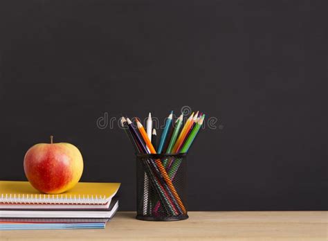 Apple Pencils And Notebooks Ready For Using Stock Photo Image Of
