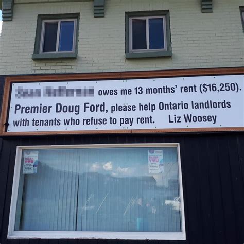 Ontario Landlord Erects Huge Sign To Shame Tenant For Not Paying Rent